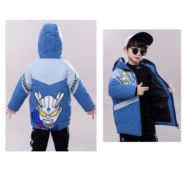 储亚奥特曼衣服加绒男童衣服棉服儿童奥特曼奥特曼服装秋冬新款加厚