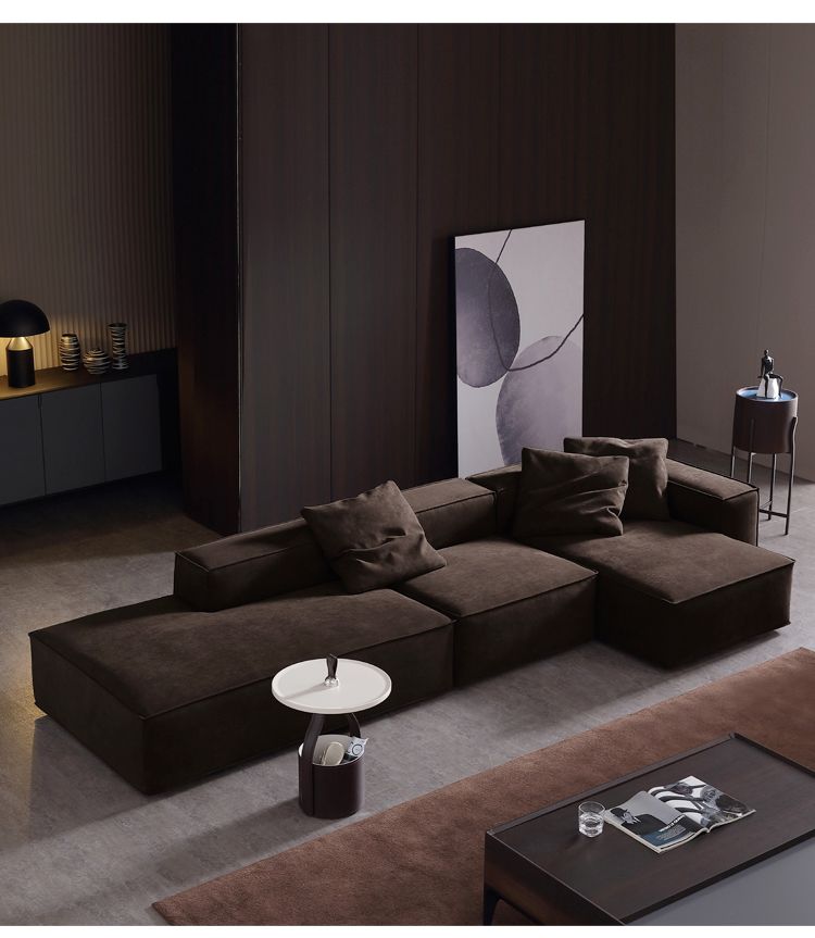 豆腐块沙发 方块沙发 意式极简沙发现代简约轻奢客厅埃神咖色豆腐块