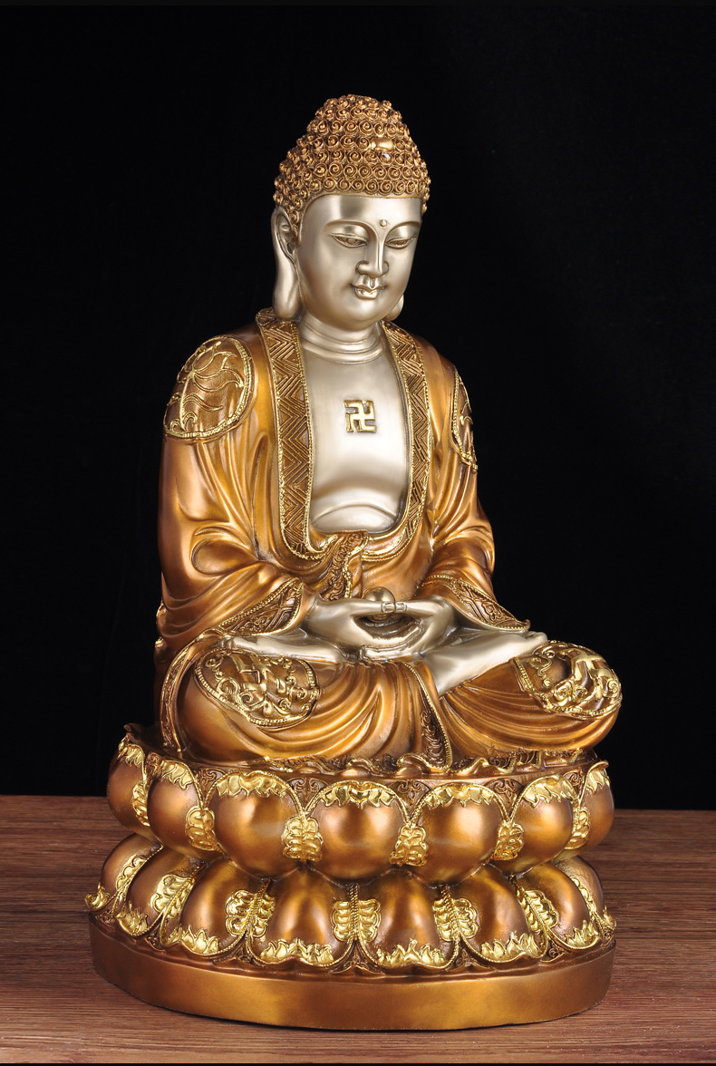 莲善堂纯铜释迦牟尼佛像摆件供奉家居佛堂寺庙大日如来佛祖铜像工艺品