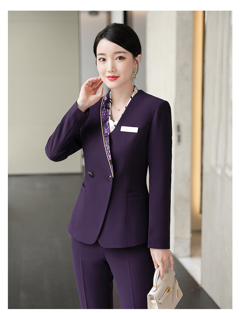 售楼部客服工作服女秋冬空姐制服职业套装女时尚气质酒店前台美容师