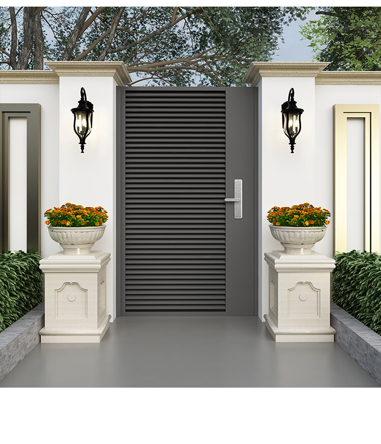 不锈钢单门农村 铝合金铁艺别墅双开大门不锈钢庭院单门农村乡村花园