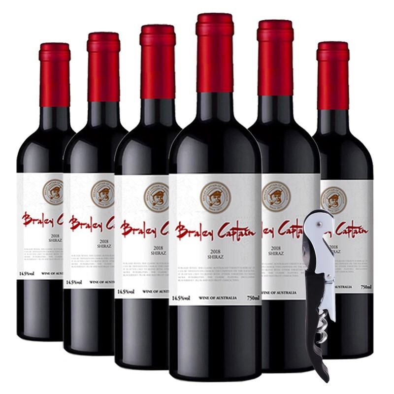 劳塔罗澳洲进口红酒 经典布拉雷老船长14度赤霞珠西拉混酿干红葡萄酒 整箱装