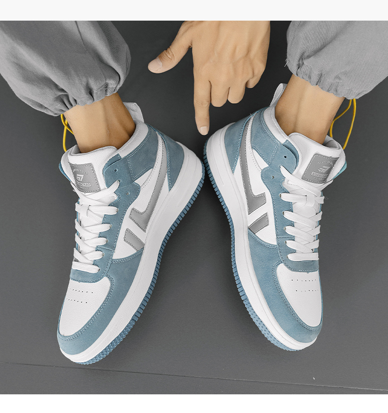 aj男鞋秋季2021年新款高帮板鞋潮流空军一号跑步学生运动休闲鞋abcye