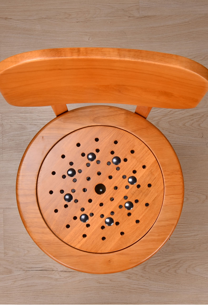 艾灸座椅熏蒸家用仪橡木私密坐熏仪器椅子无烟坐垫带靠背坐灸凳 艾灸