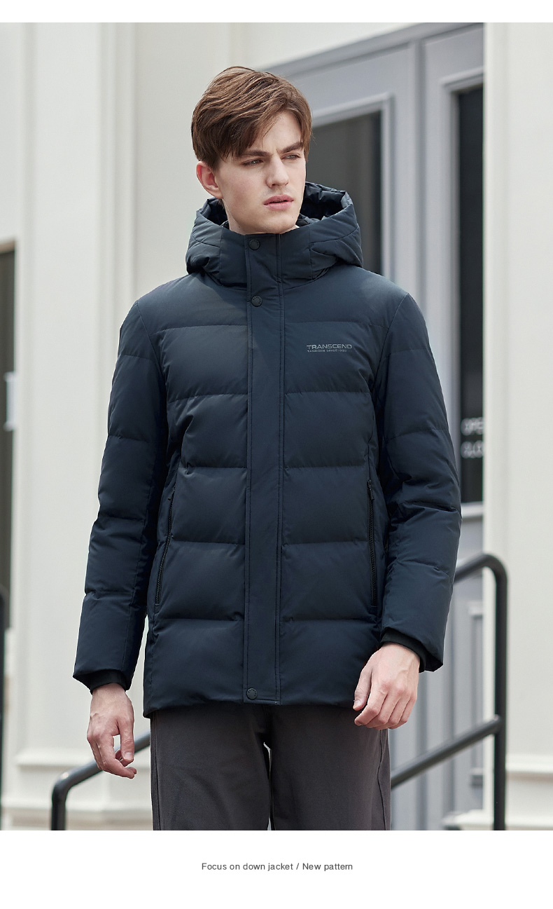 坦博尔2021年新品羽绒服男商务休闲立体连帽厚款男士外套冬季外套加厚