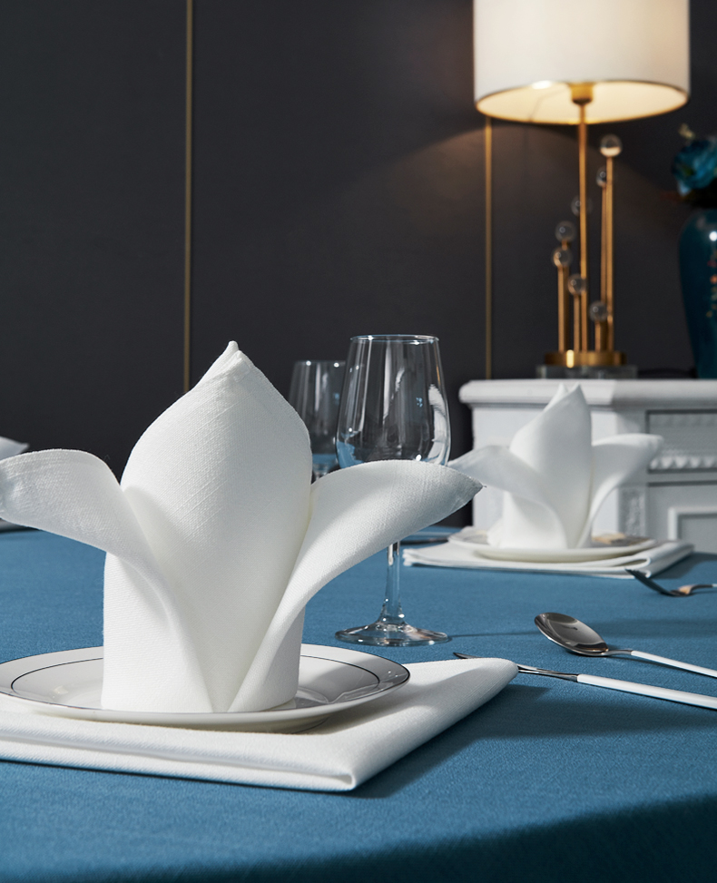 餐巾布饭店餐厅酒店用品棉麻口布专用小方巾宴会折花西餐厅口杯餐布餐