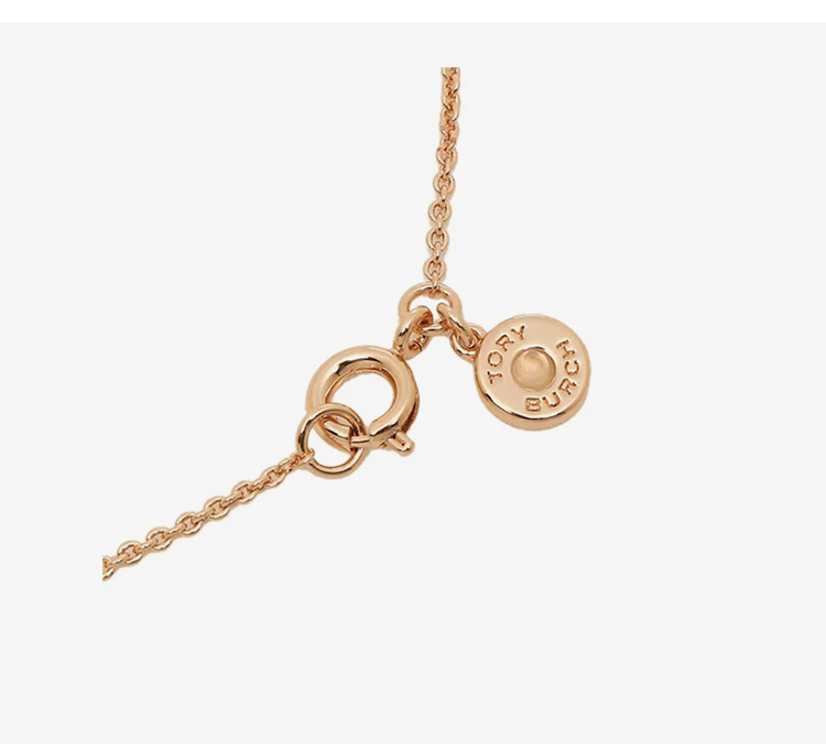 toryburch托里伯奇女士圆形水晶双t字母标志优雅时尚精致项链tory