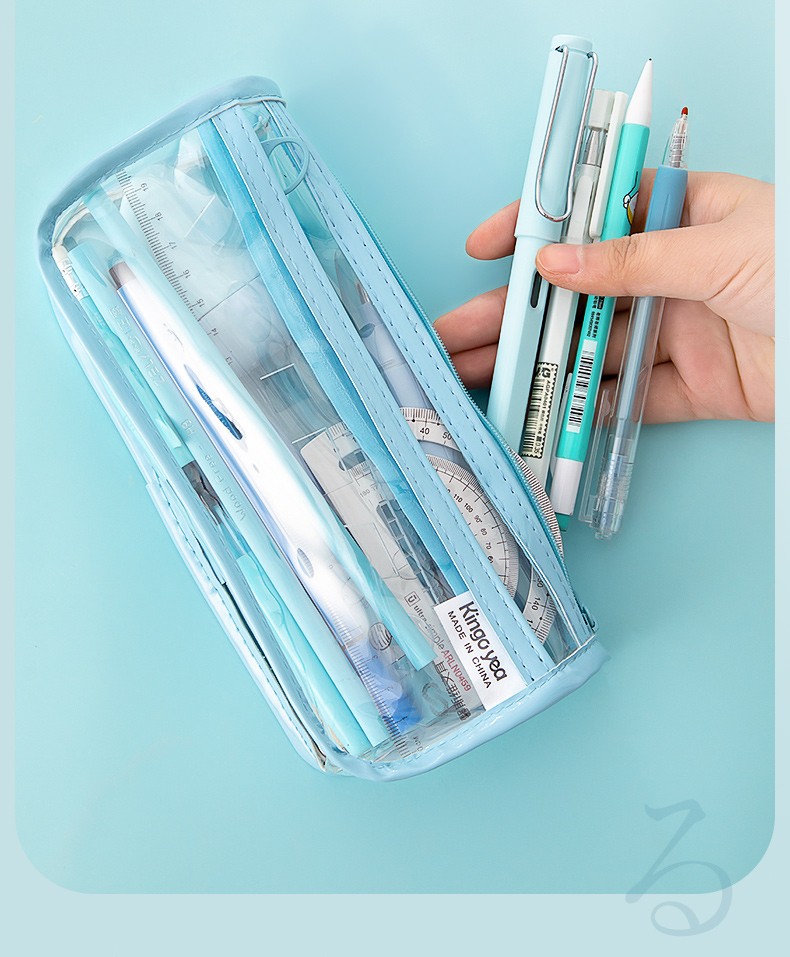 思进sijin双层透明笔袋考试专用大容量简约中考高考用ins日系新款高