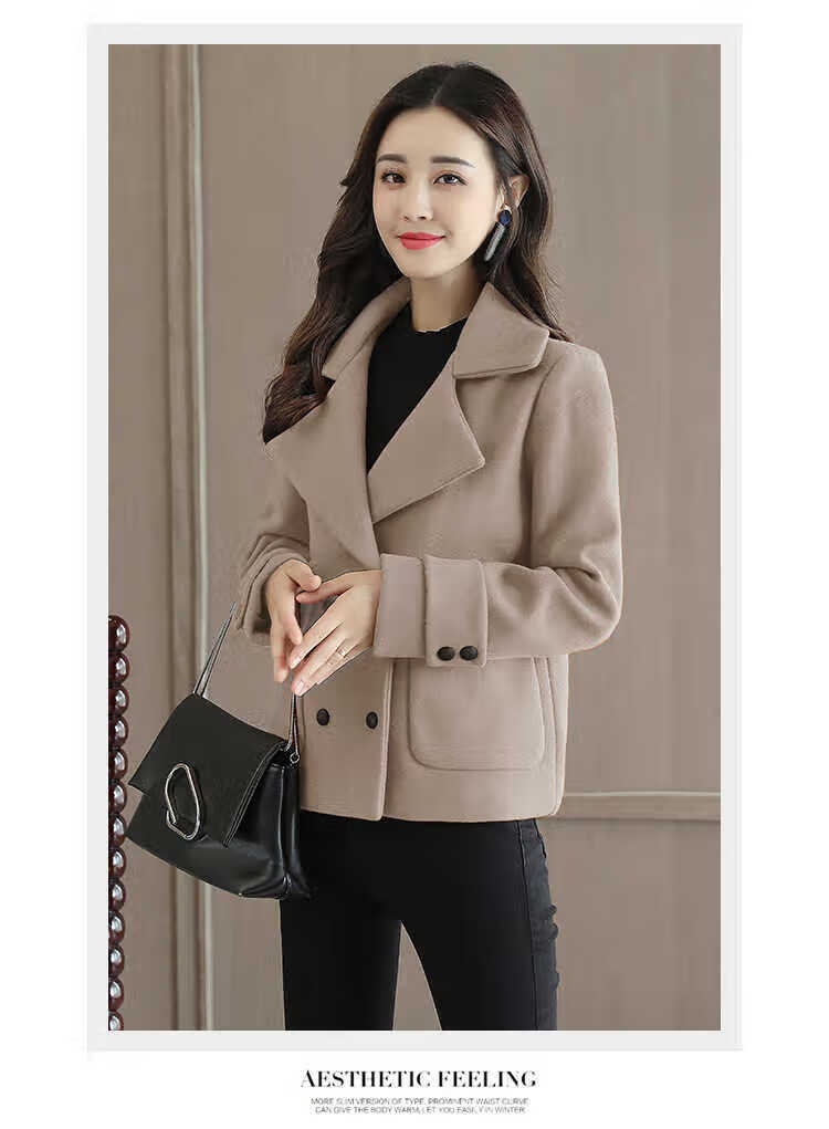 特价捡漏恒源祥网红同款秋冬外套女装大衣外套短款毛呢大衣女短款小