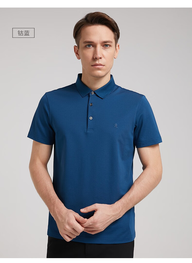 男士短袖t恤 时尚混纺透气男式短袖polo g04 墨绿 50【图片 价格 品牌