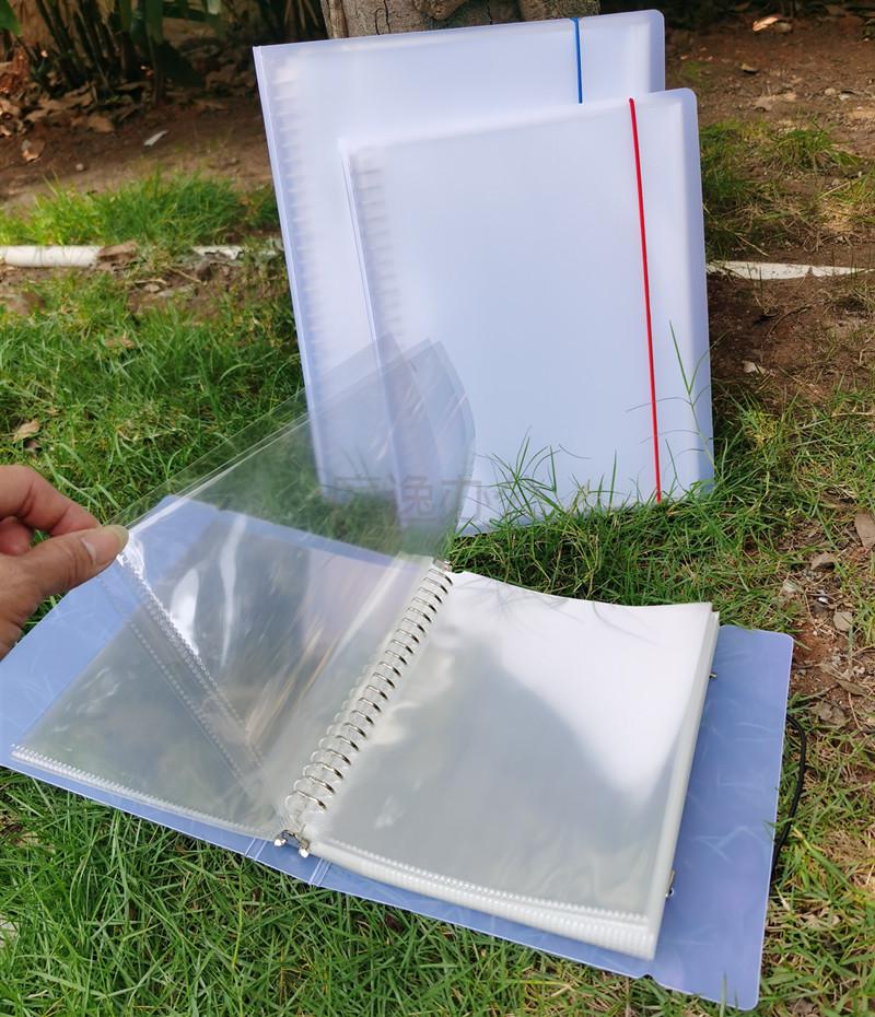 a4活页文件夹高清透明内页b5发票夹资料插页夹a5单据夹办公资料册a5