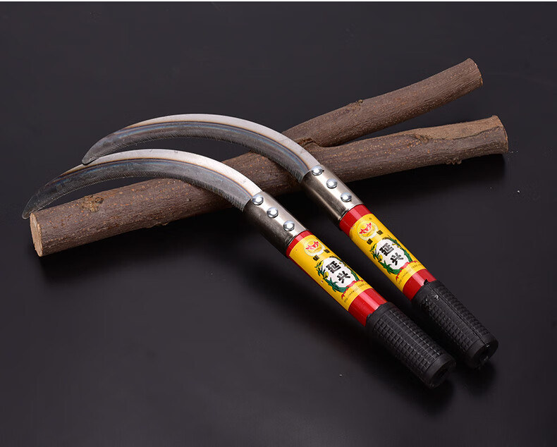 家用不锈钢割草刀垂钓野钓钓鱼链刀割草加厚锰钢镰刀农用除草工具白色