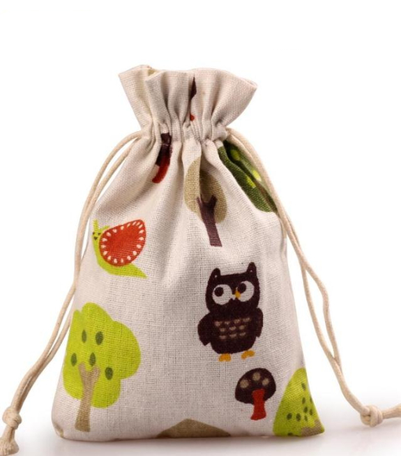 零号公馆【6个装】彩色棉布盘玩袋抽绳束口小布袋