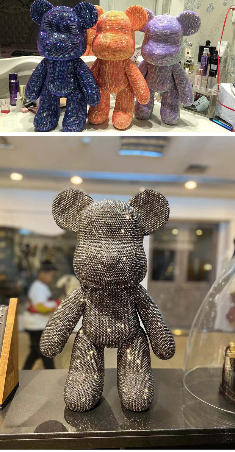 暴力熊摆件客厅暴力熊落地摆件客厅手工diy贴钻熊材料包粘钻小熊暴力