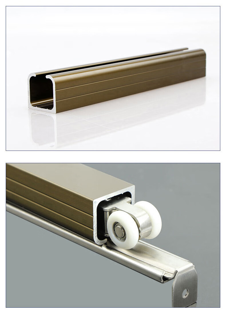 移门轨道导轨滑道实木门玻璃门阳台折叠推拉门吊轨吊滑轮轨道加厚淡