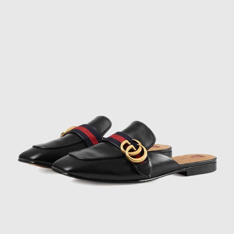 古驰(gucci) princetown系列双g穆勒鞋 女士休闲时尚拖鞋平底鞋