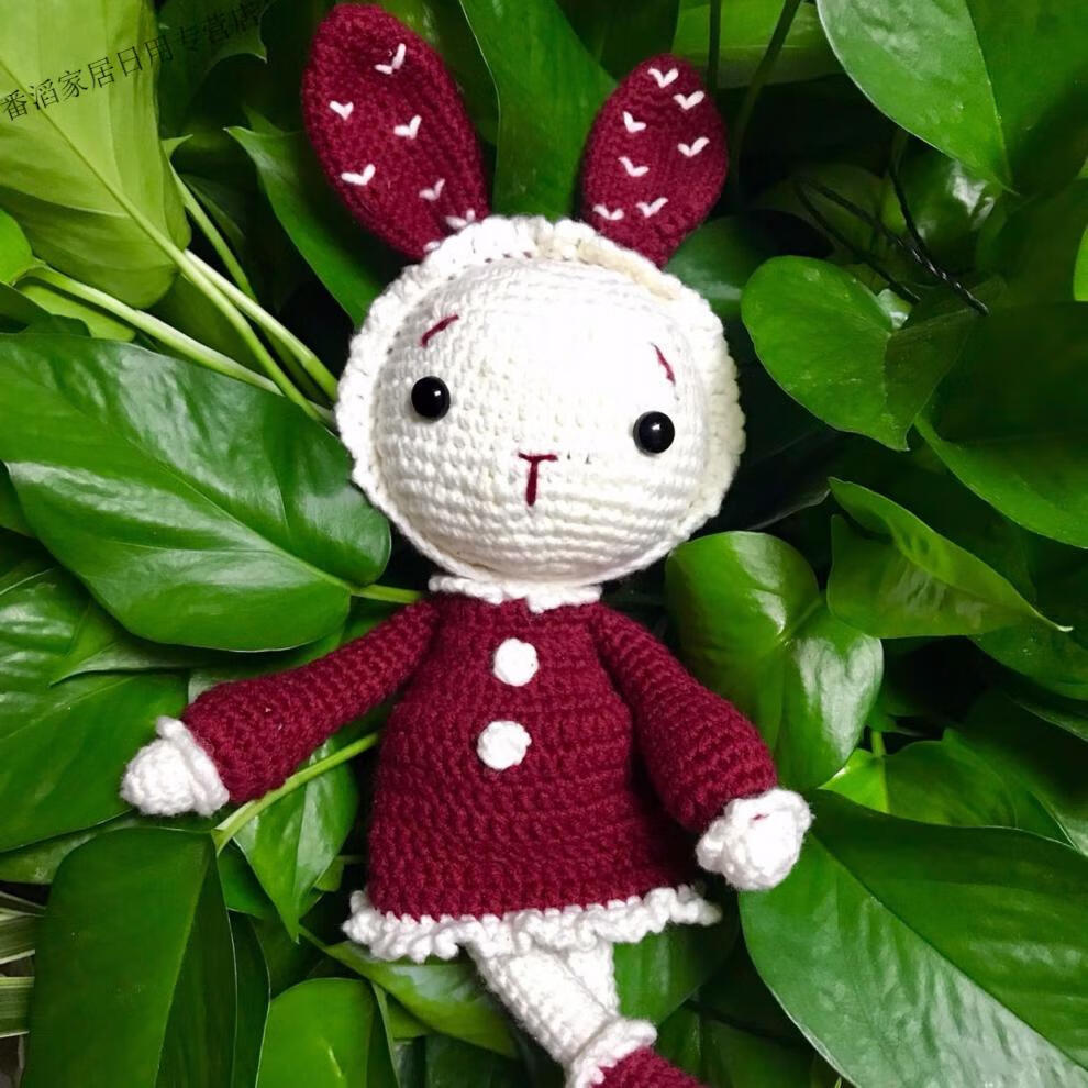 【抖音同款】手工钩针编织玩偶diy材料包制作礼物毛线娃娃情侣兔挂件