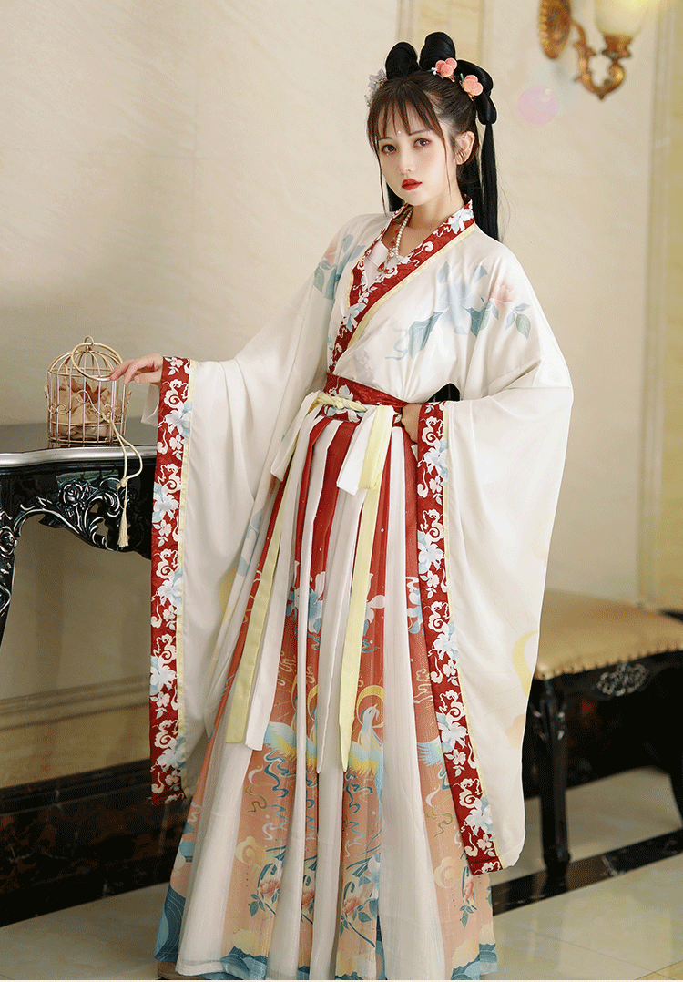 古装改良日常装汉服女冬季新款少女中国风南北朝交领齐腰胸襦裙秋冬款