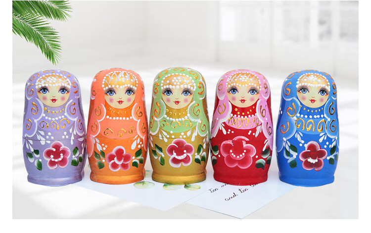 俄罗斯套娃玩具5层新款中国风木质女生可爱儿童创意礼品摆件