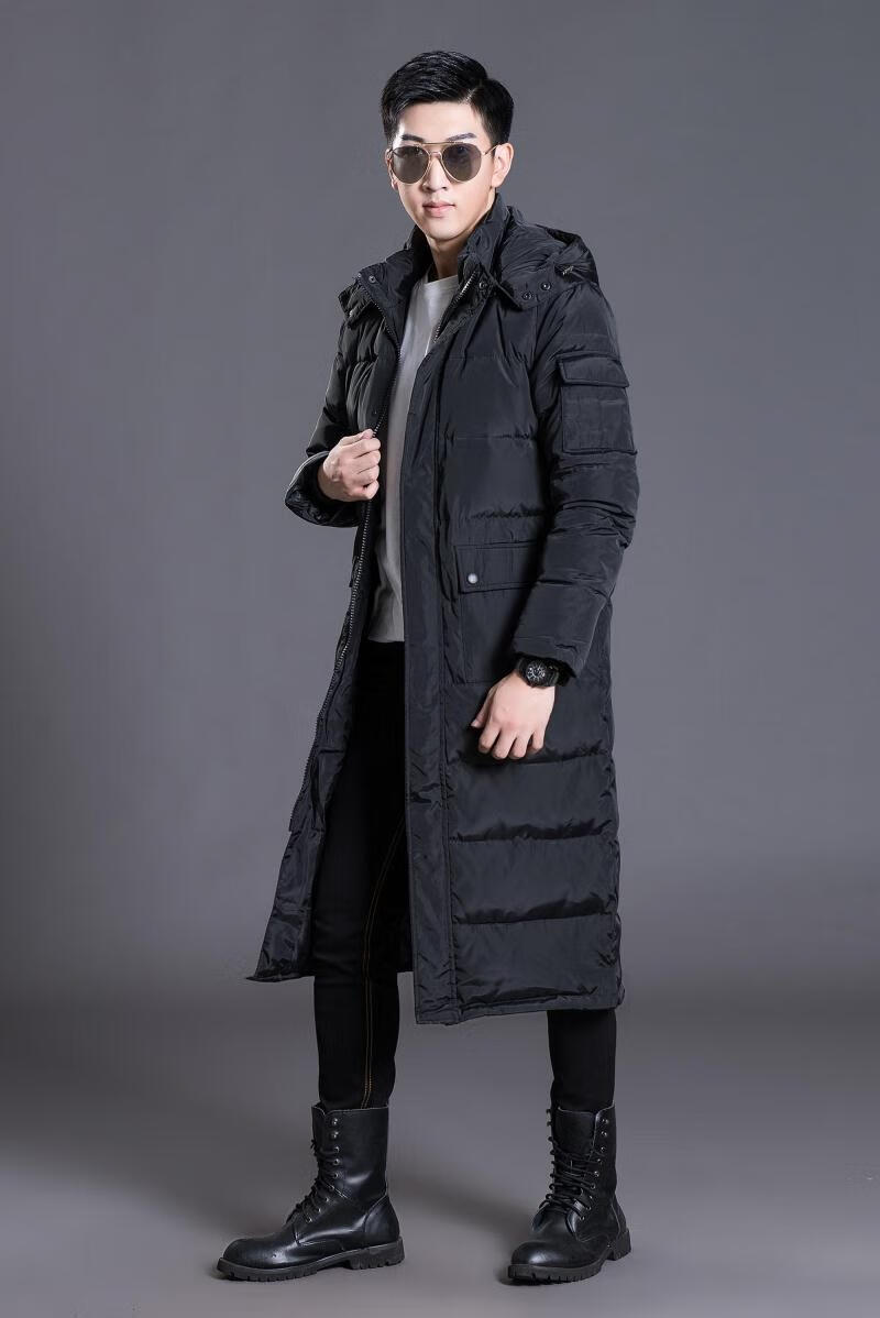 男士长款羽绒棉服加长加厚过膝服大码修身保暖棉大衣官方旗舰专超长