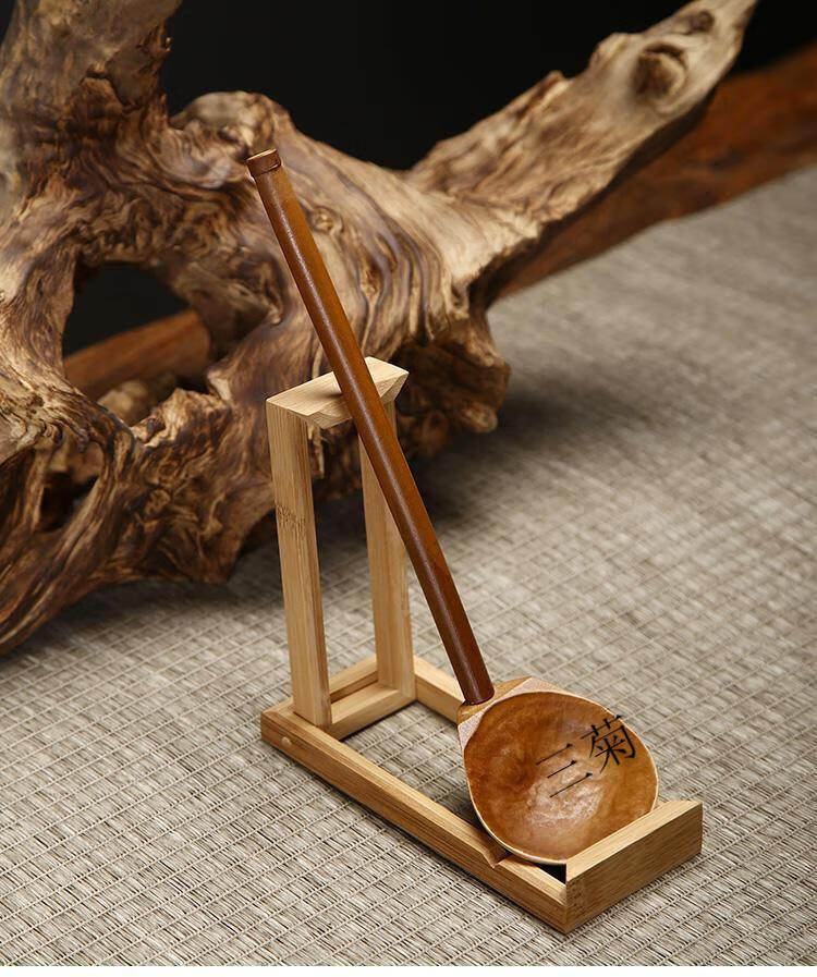 日式舀水勺长柄分茶勺竹制茶勺竹水瓢水勺竹茶具配件茶道零配煮茶 竹