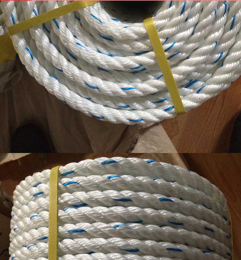 三股绳货车捆绑绳耐磨清粪机绳船缆绳聚丙烯扁丝绳尼龙塑料绳 16毫米