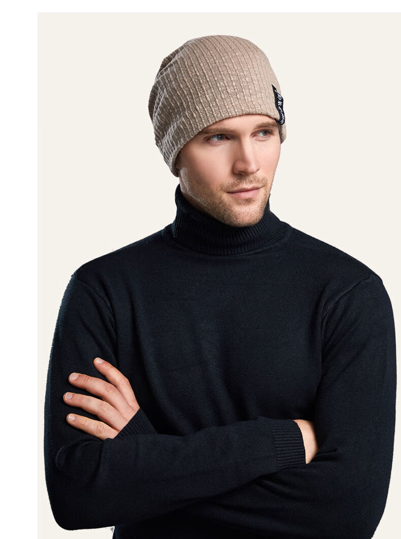 睡帽男冬天帽子男韩版潮百搭套头帽时尚保暖头巾帽包头帽秋冬睡帽堆堆