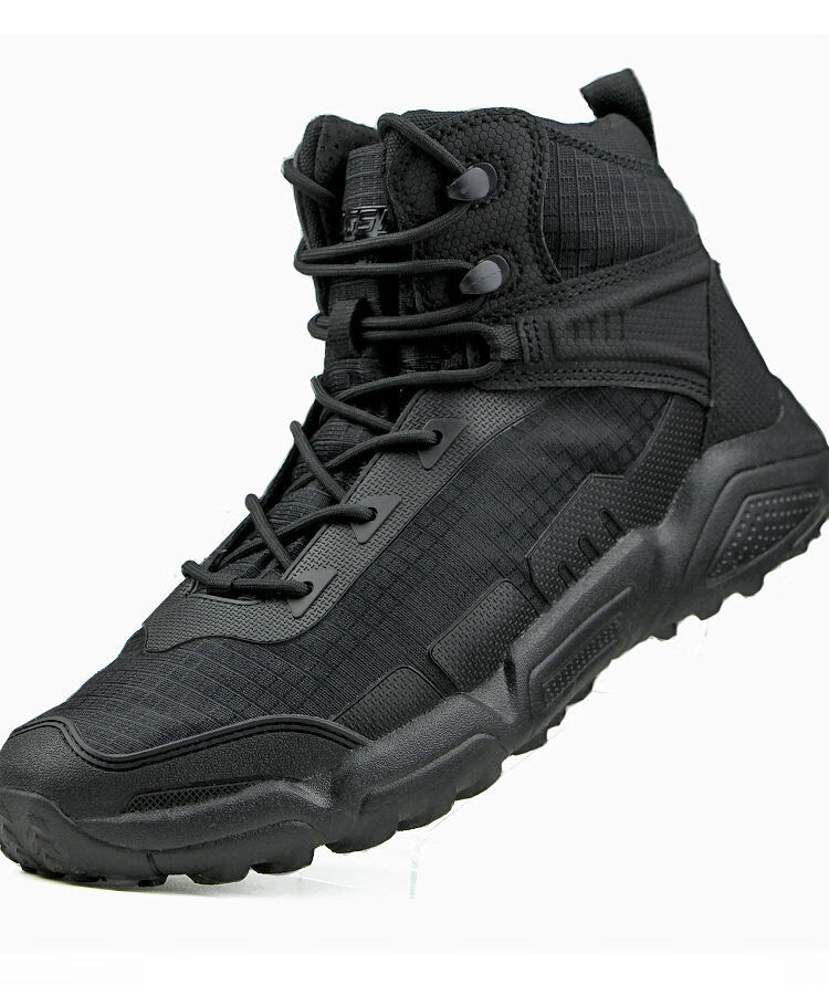 冬季精选式户外作战鞋男黑色中帮战术靴保安作训鞋登山鞋沙色41