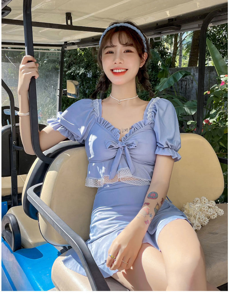 禾佳成女生泳衣少女孩初中生中学生韩版ins风保守显瘦遮肉日系泡温泉