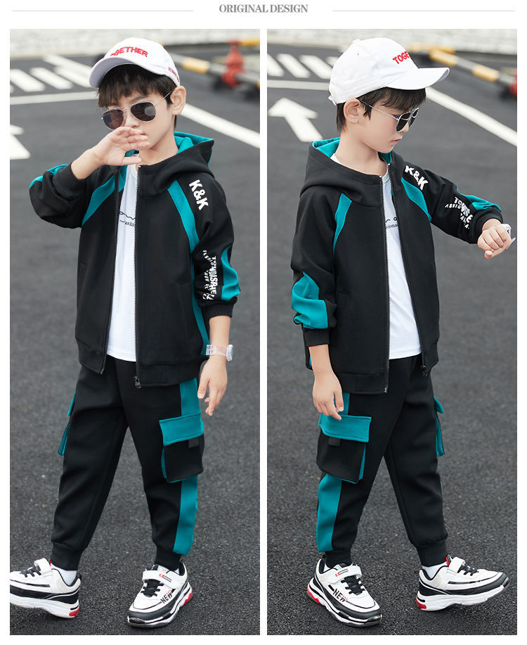 男童速干衣套装童装男春秋季款学生运动少年小男孩衣服时尚潮流潮童男