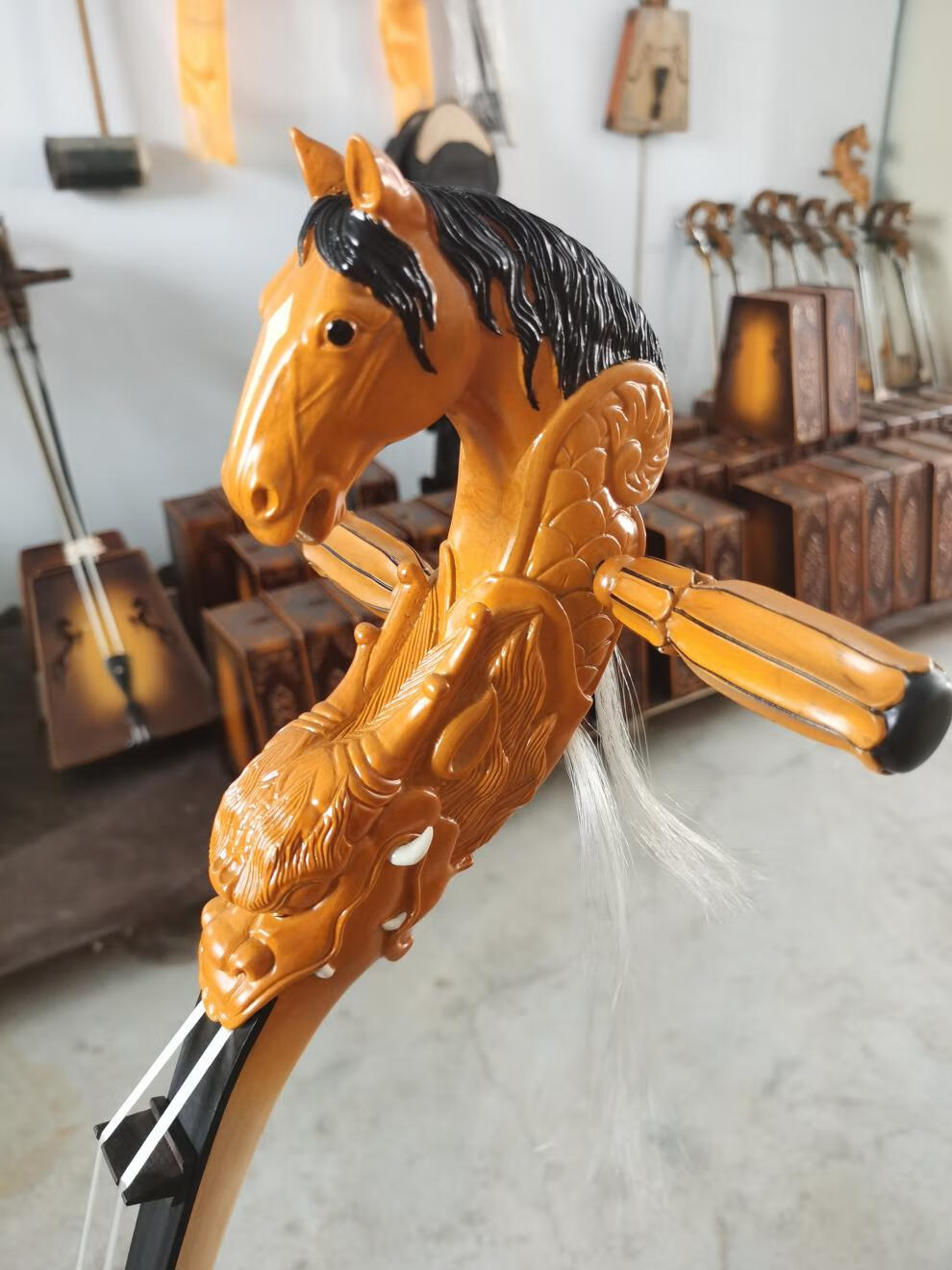 新款 马头琴龙头 舞台演出 录音级 初级教程视频 大弯脖浮雕琴箱 琴盒