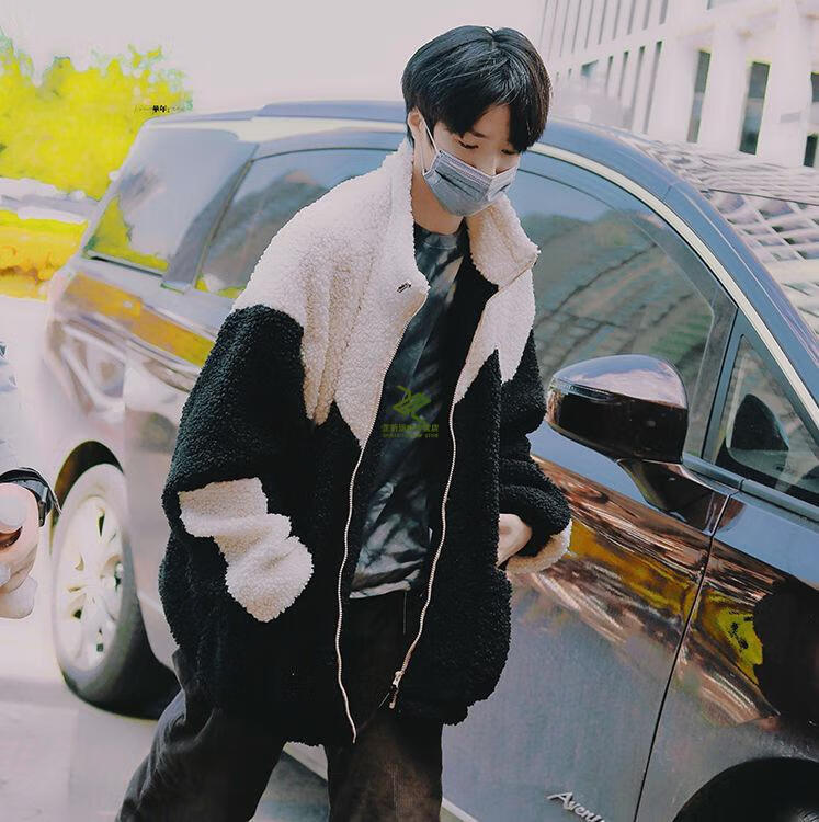 时代少年团刘耀文同款棉服 羊羔毛外套韩版宽松oversize冬季ins潮棉服