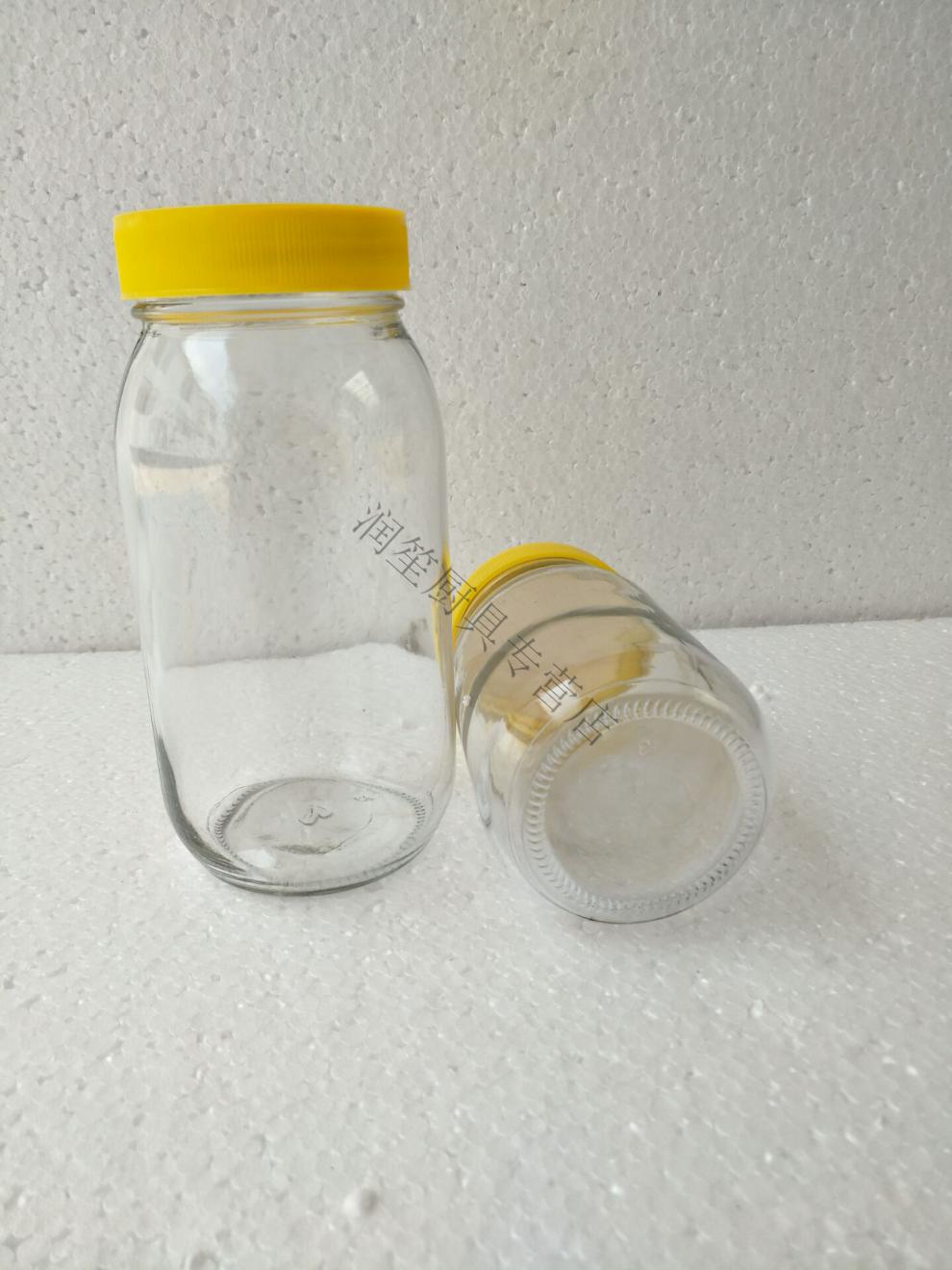 蜂蜜瓶蜂蜜玻璃瓶1斤2斤装玻璃瓶密封罐带盖子圆蜂蜜包装泡瓶酱菜瓶
