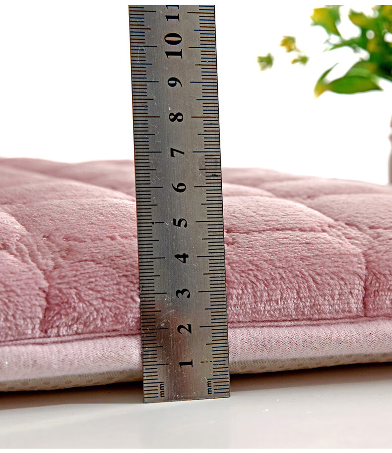 室餐椅垫久坐防滑椅子增高学生毛绒坐垫厚垫子格黄45x45cm厚4cm带绑带