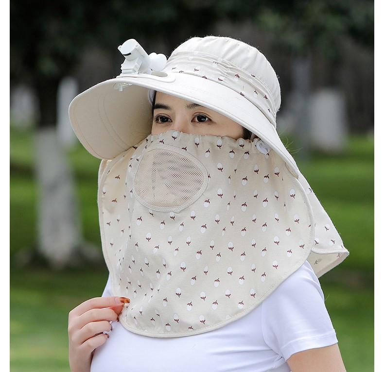 新品风扇帽子成人带电风扇帽子充电款大沿遮阳帽女夏季防晒遮脸妈妈