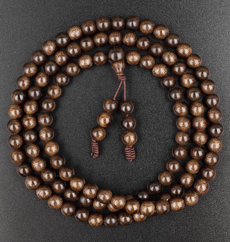 京选臻品加里曼丹沉香手串108颗佛珠念珠项链盘玩手链保真香木木质