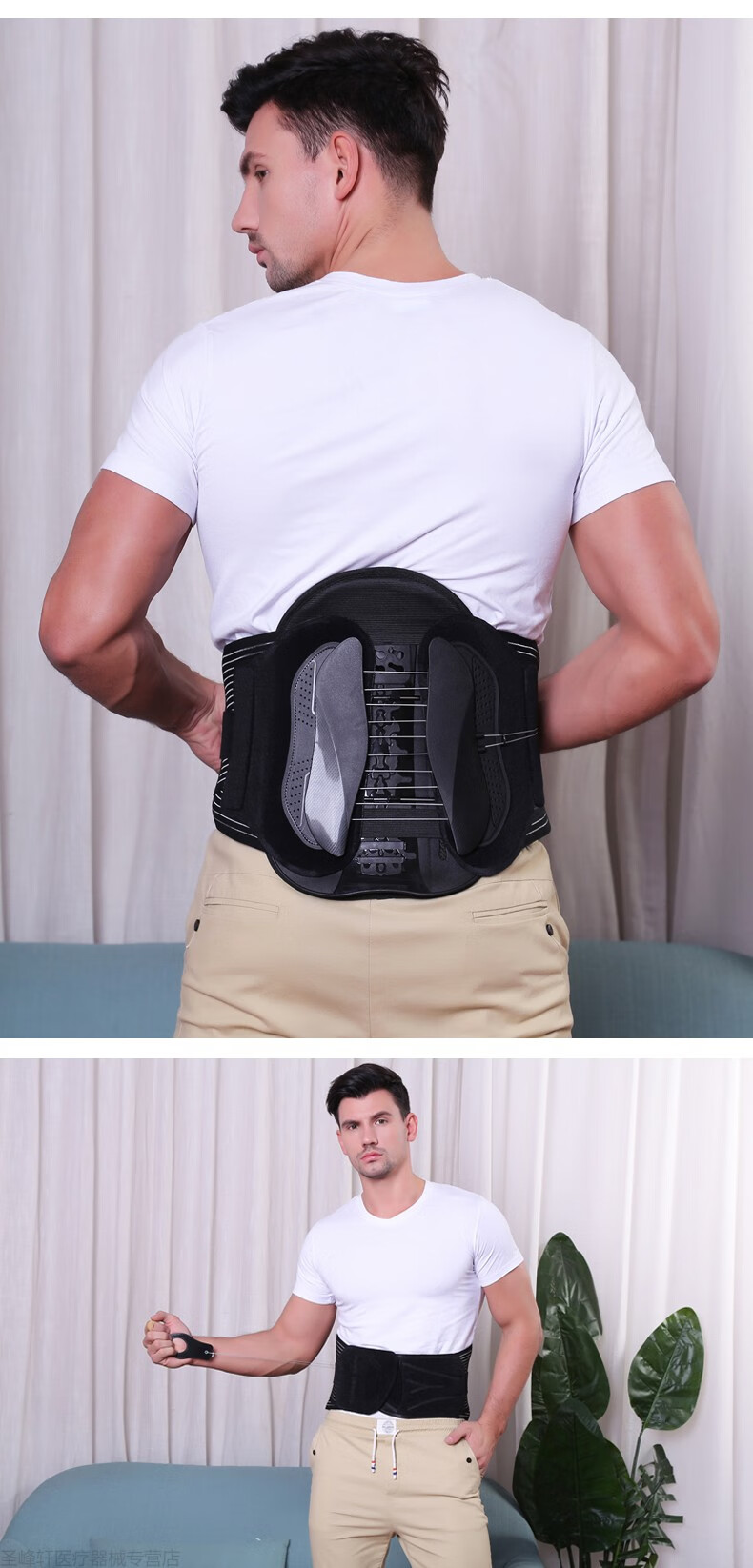 护腰带腰椎腰间盘突出牵引器家用男女发热腰托升级热敷款动力滑轮护