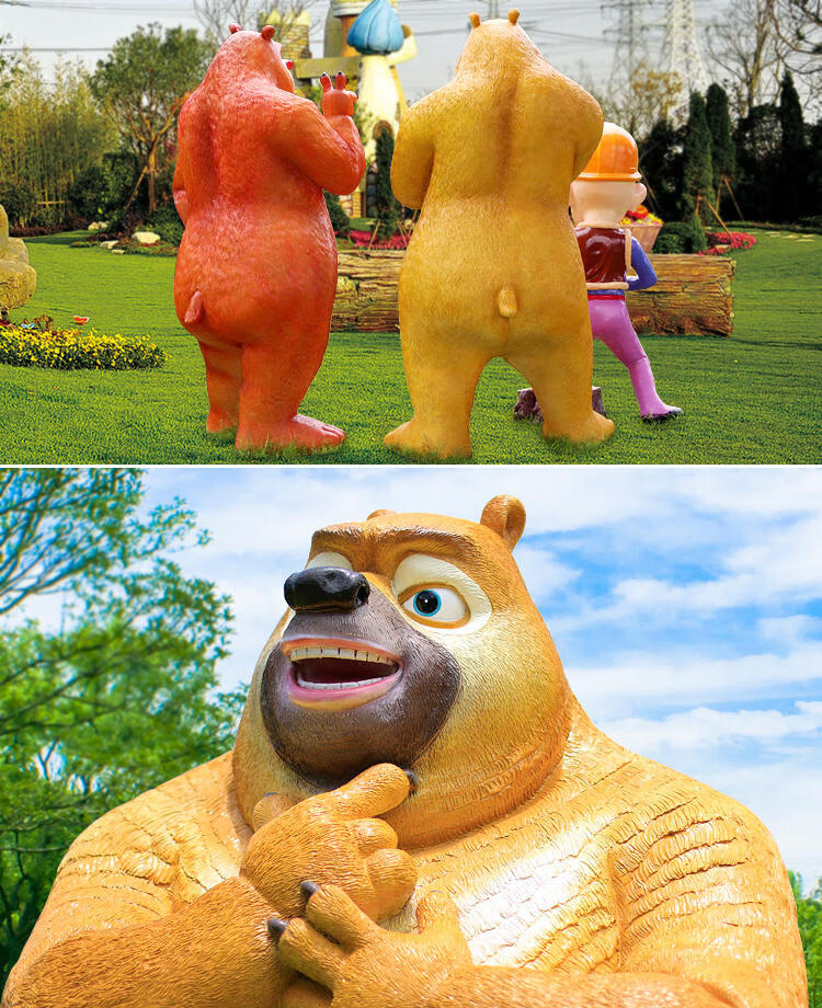 熊出没玻璃钢雕塑熊熊乐园卡通人物室外景区摆件雕像装饰大型模型 d款