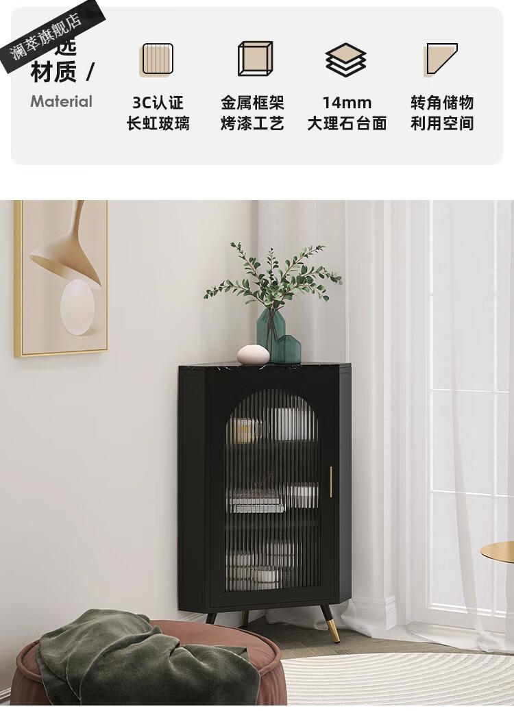 三角衣柜90度转角柜北欧转角墙角柜斗柜长虹玻璃现代轻奢收纳柜餐边柜