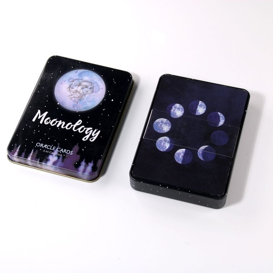 尼创 铁盒月相神谕卡 送中文翻译 moonology oracle月亮神谕卡铁盒装
