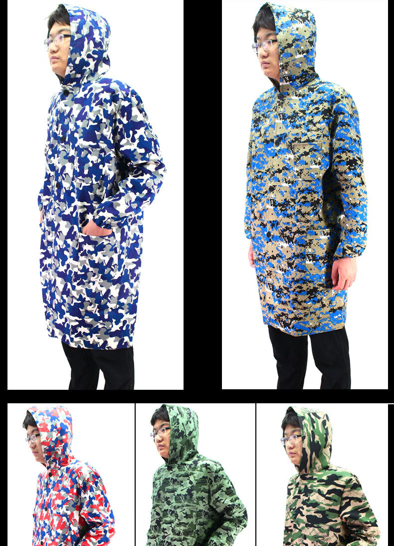 干活穿的衣服罩衣工作服男大褂长款连帽兰大褂防尘长袖耐脏耐磨蓝色