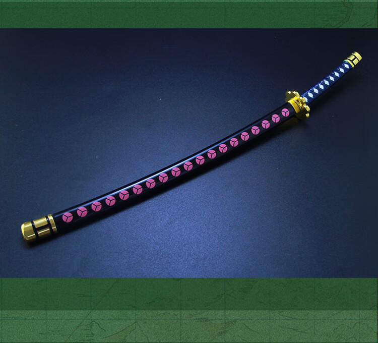 索隆的刀海贼动漫周边小索隆黑刀秋水金属模型带鞘刀合金摆件玩具26cm