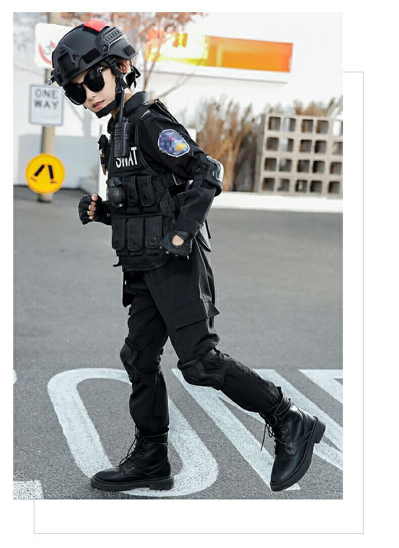 儿童警察的套装cos特警衣服男孩小军装套装特种兵全套警装备演出服装