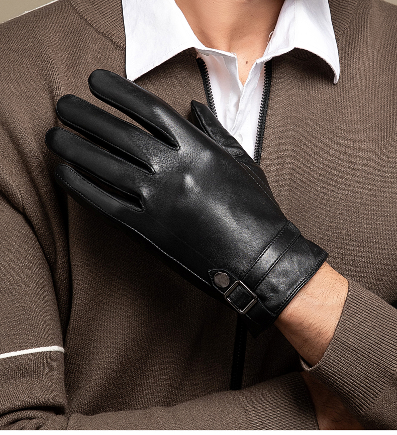 恒源祥旗舰官方店轻奢高端仿真皮手套男秋冬季加绒加厚保暖开车骑行触