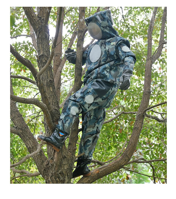 牛津双层加厚马蜂服带风扇马蜂防护服虎头蜂胡蜂衣全套透气连体抓蜂服