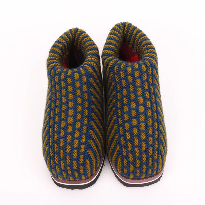 源品福 成品毛线鞋子手工编织棉鞋居家冬季保暖鞋拖鞋男加厚防滑鞋