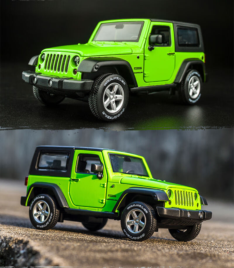 吉普牧马人卢比肯合金车模型摆件124仿真汽车模型儿童玩具礼物大号