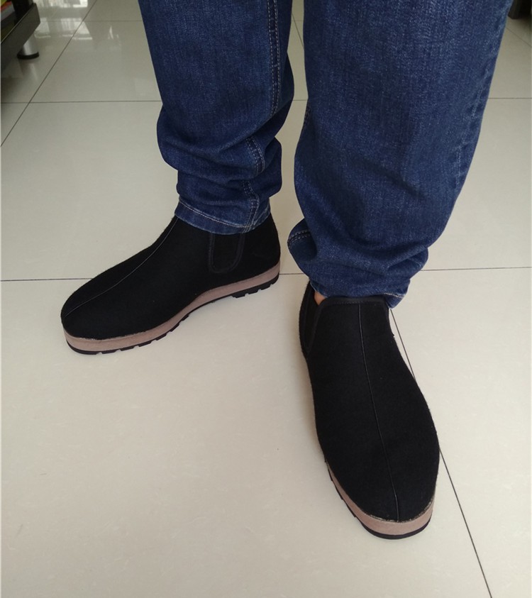 老头棉鞋保温鞋男东北老头鞋棉鞋男加绒加厚高帮鞋中老年保暖棉鞋呢子