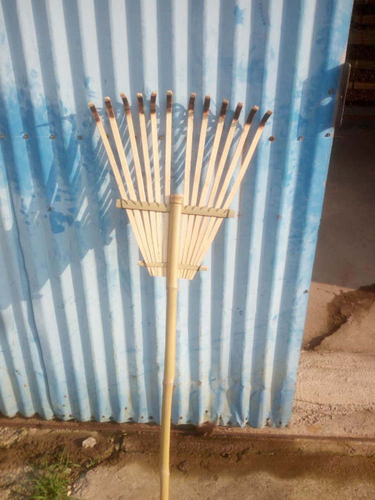 古之南 竹耙搂草耙大耙子竹熊手园艺工具道具耙出口日本农用耙子 11齿