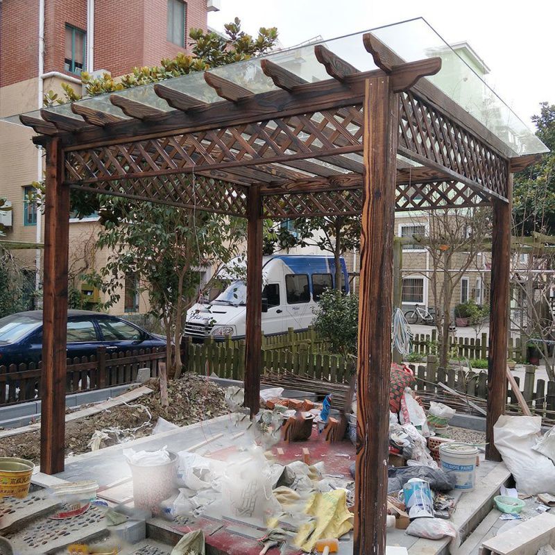 猎卡威 防腐木碳化木葡萄架花架庭院阳台户外阳台长廊木廊架花园车库